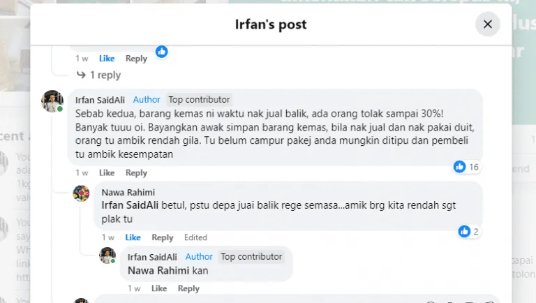 Barang kemas hanya sesuai sebagai perhiasan