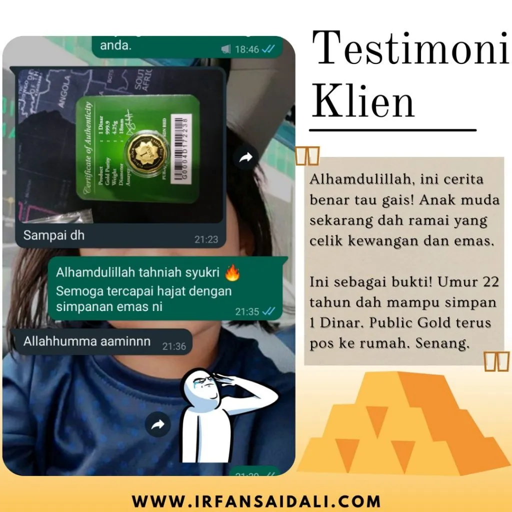 Testimoni klien: Beli 1 dinar emas