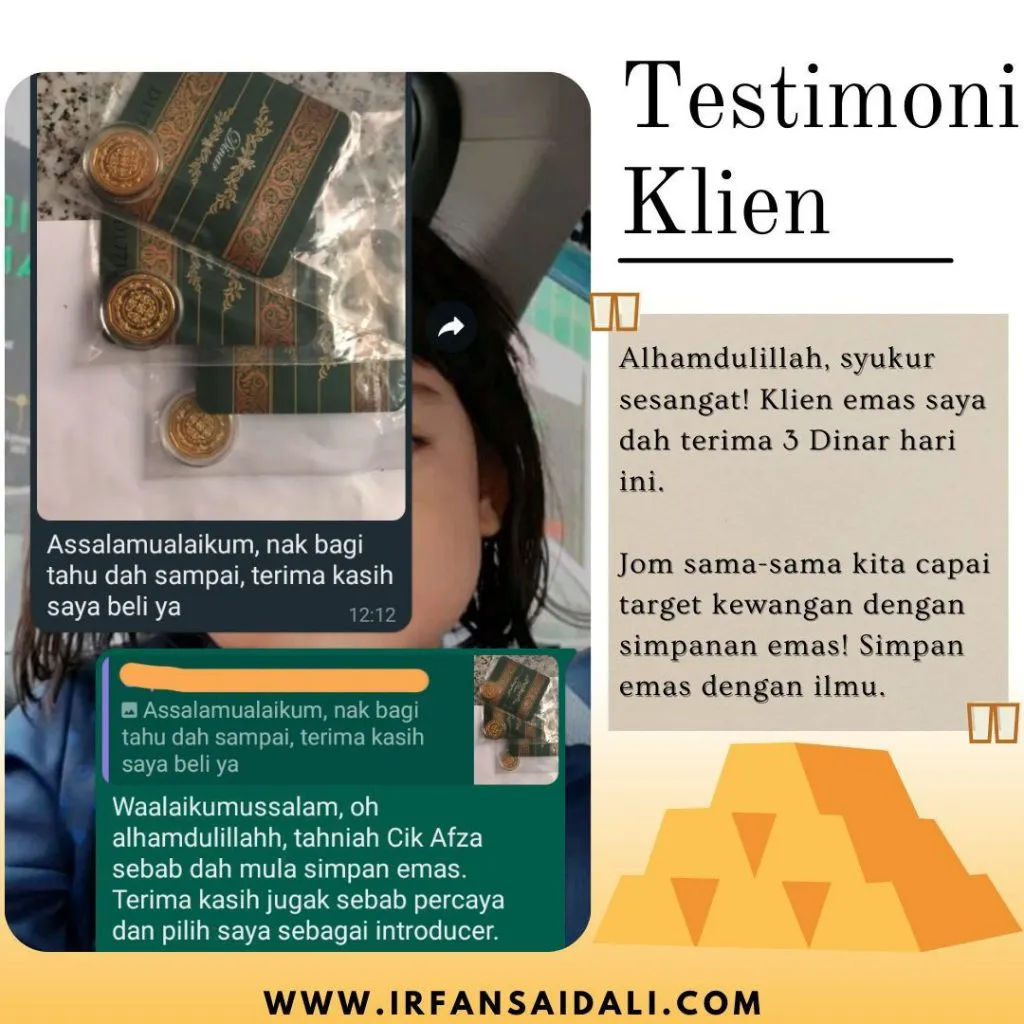 Testimoni klien emas Irfan Said