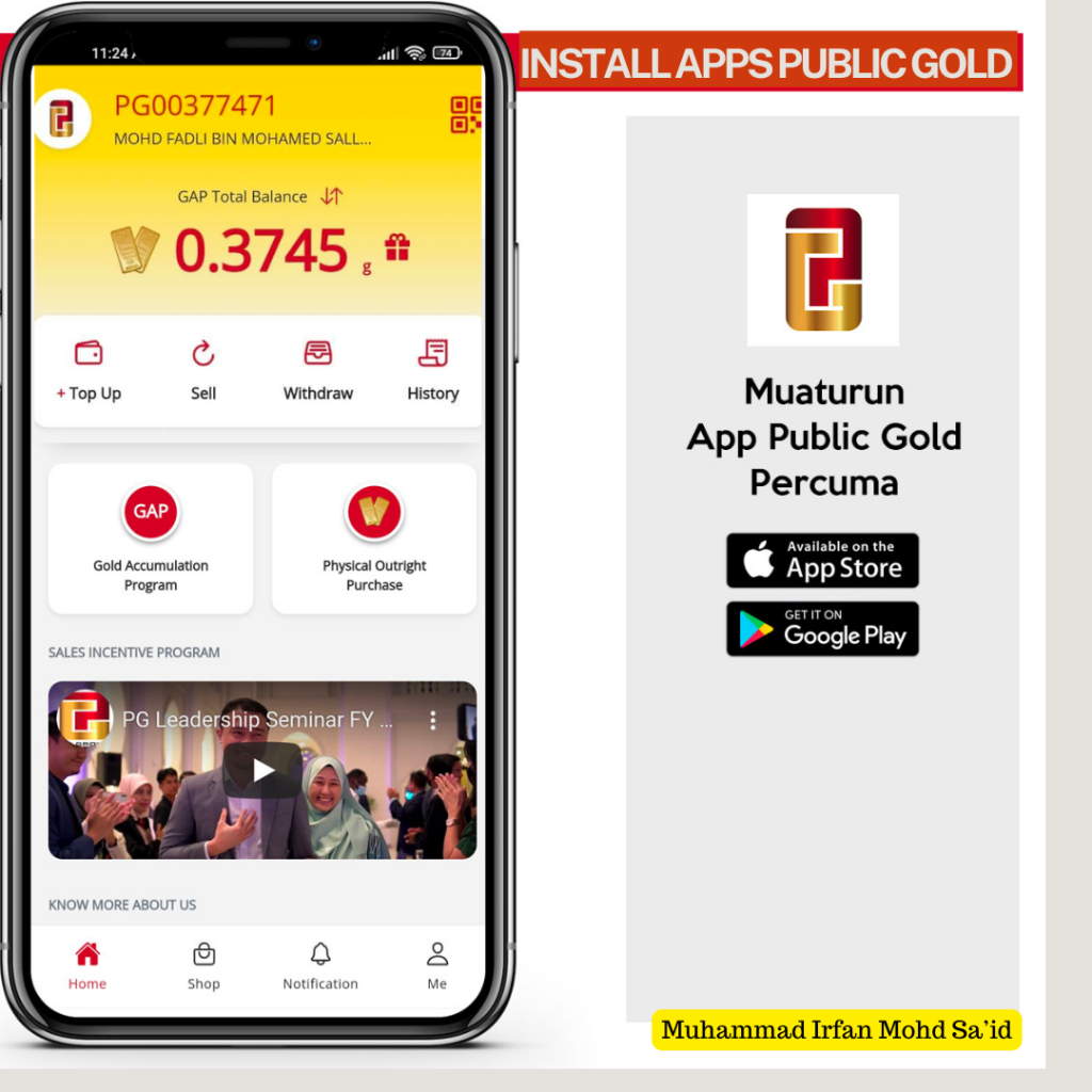 Install apps Public Gold secara percuma di Play Store & Apple Store