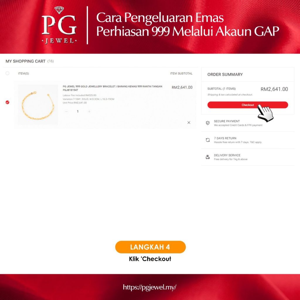 Update: Withdraw Barang Kemas 999 dari Akaun GAP