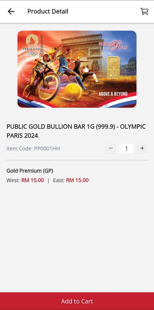 Caj premium RM15 untuk 1 gram