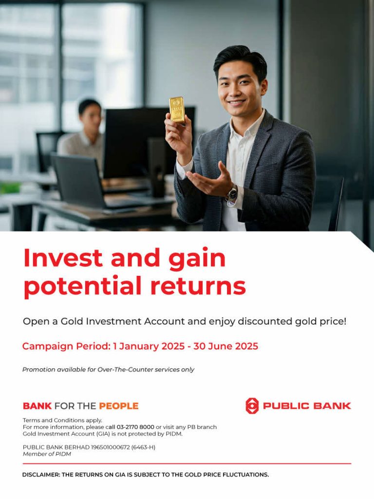 Upah simpan emas di bank: Public Bank eGold Investment Account