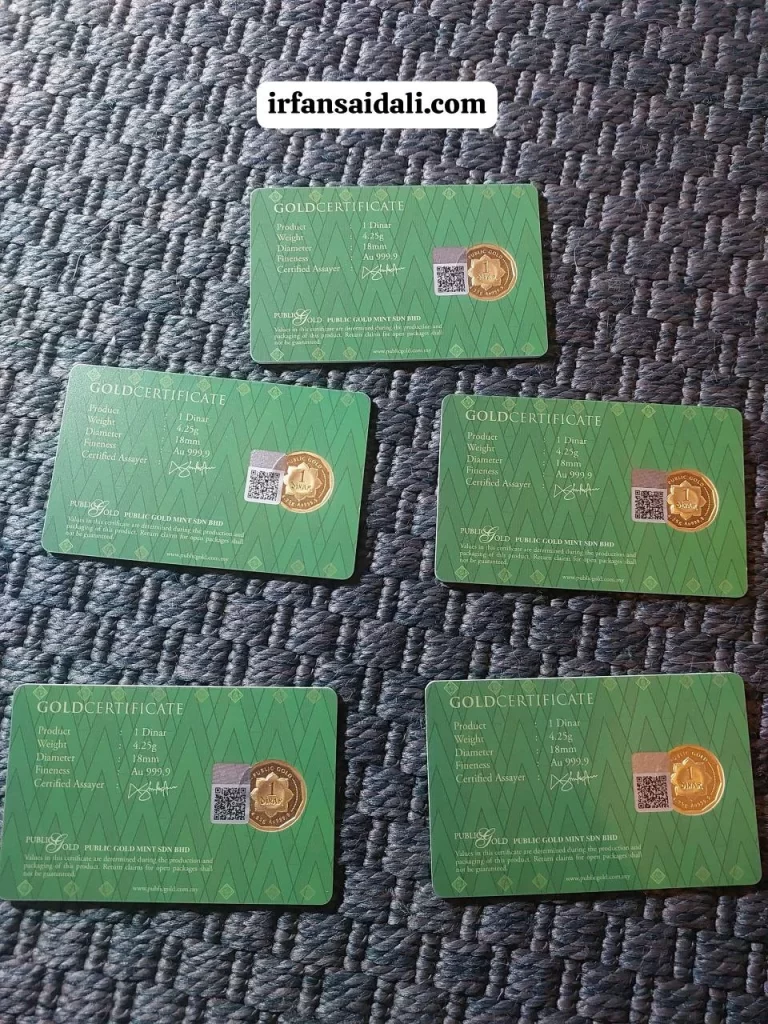 GIT Public Gold: Belian emas saya, 1 dinar x 5 keping selamat sampai