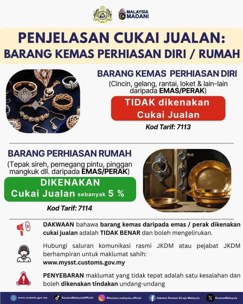 Cukai emas: Update terbaru berkaitan cukai berkuatkuasa 1 Julai 2025