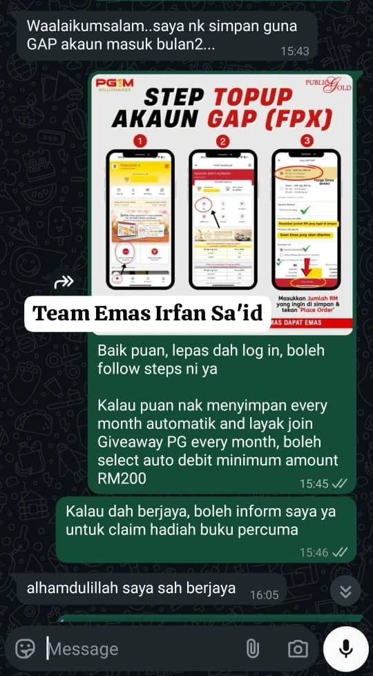 Gold savings made simple, this new saver kicked things off with only RM100 in a GAP account!