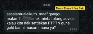 Pertanyaan dari gold saver Team Emas Irfan Said