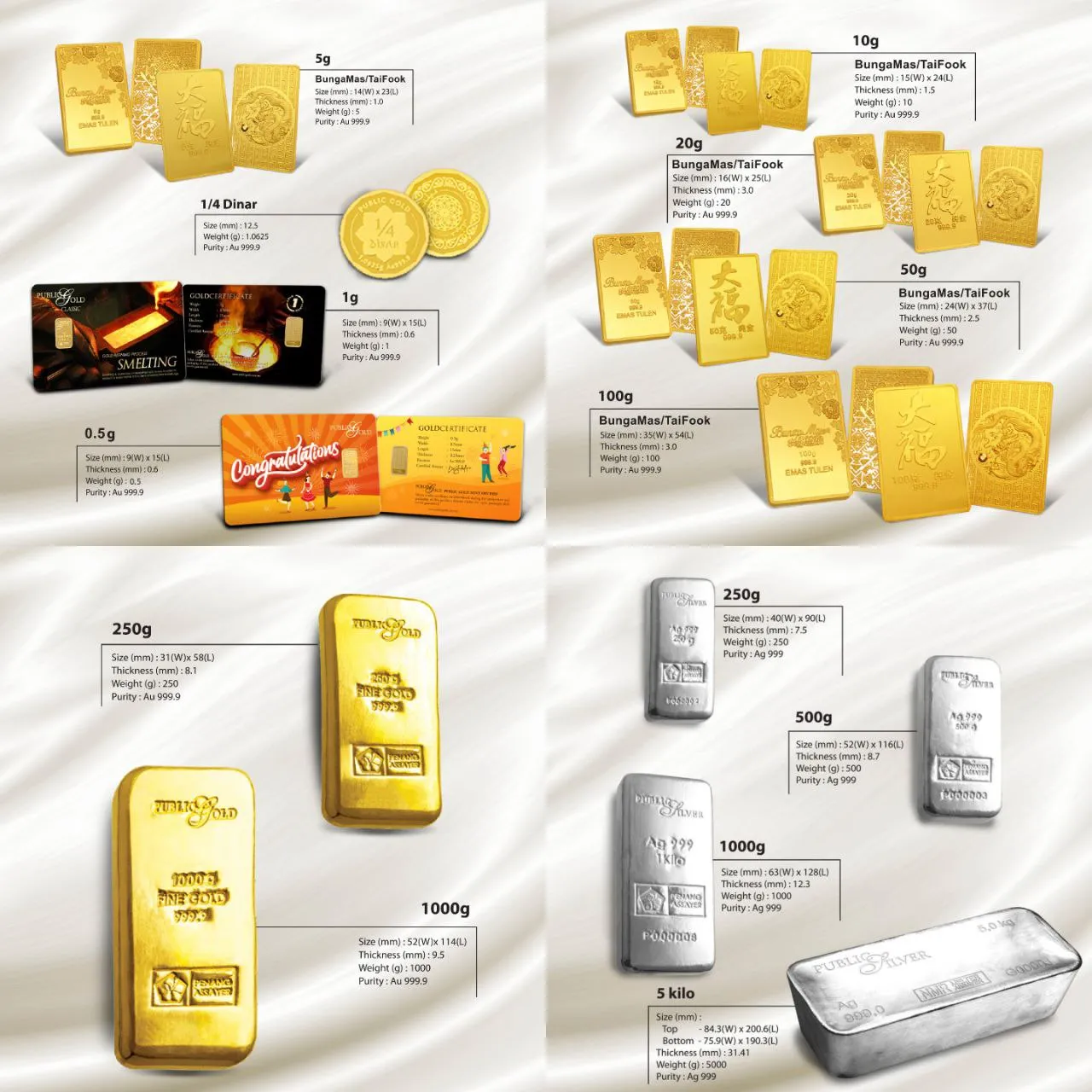 Produk Emas dan Perak Public Gold