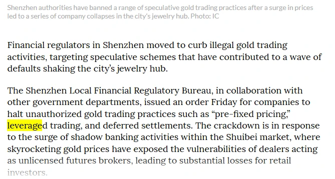 Scandal emas di China melibatkan leverage emas