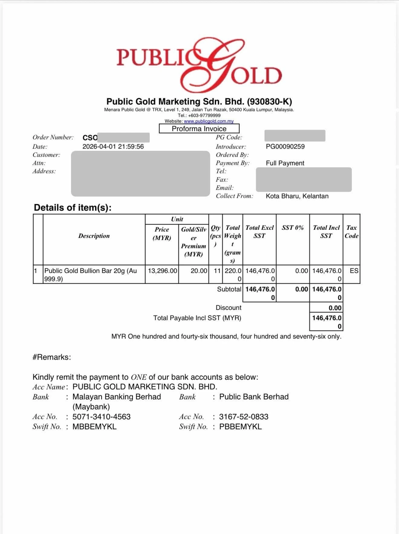 Tukar RM150k kepada emas