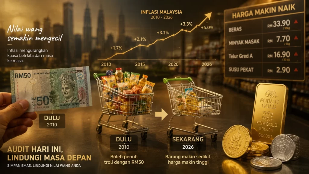 audit kewangan peribadi oleh auditor Malaysia sambil menyemak simpanan emas